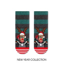 Новогодние CONTE-KIDS NEW YEAR Новогодние короткие носки "Рудольф" с пушистой нитью