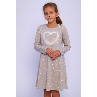 Платье Тиффани длинный рукав детское (Бежевый)