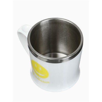 Термокружка, 350 мл, «Улыбайся», сохраняет тепло 3 ч, белая