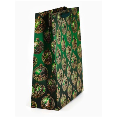 Пакет подарочный «Новогодний» 29×24×9 см, тиснение, конгрев, 3D-эффект