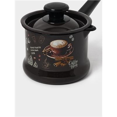 Ковш эмалированный «Арабика», 1 л, тёмно-коричневый