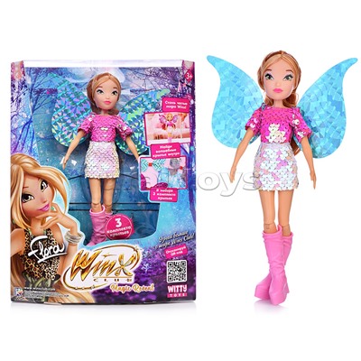 Шарнирная кукла  Winx Club "Magic reveal" Флора с крыльями 3 шт., 24 см