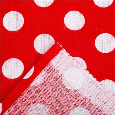 Простыня вафельная для бани Экономь и Я "Горох" 150х180 см, цвет красный, 150 гр/м2, 100% хлопок