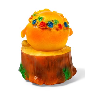 Садовая фигура "Колобок с венком" 45х35х35см