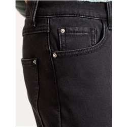 Джинсы-трубы из эластичного денима на флисе