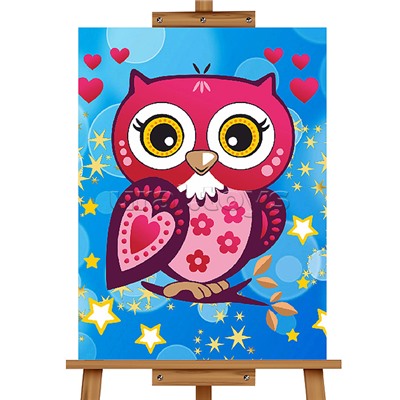 Набор для рисования "Картина по номерам 30х20 см. Сова"