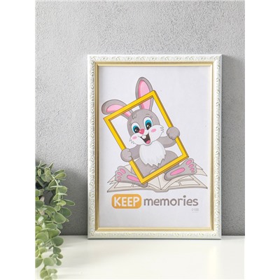 Фоторамка для фото 21×30 см Keep memories «Винтаж», белый с золотом, (пластик)