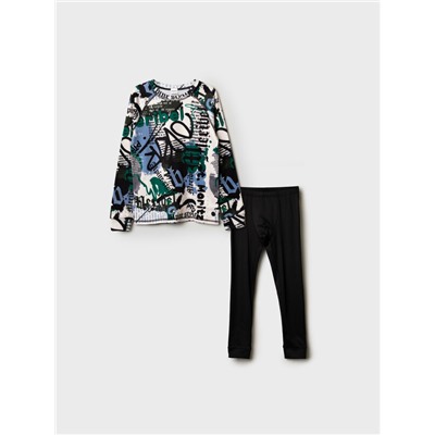 Термокомплект трикот. для мальчиков: фуфайка (футболка) с длин. рук, брюки