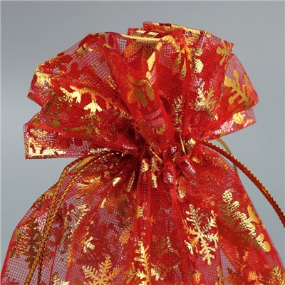 Мешочек подарочный органза «Новогодние желания», 20×30 см ± 1.5 см