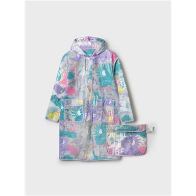 Плащ из полимерного материала для девочек (дождевик)