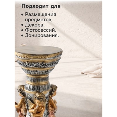 Колонна декоративная «Три ангела», бронза с золотом, 90×60×60 см