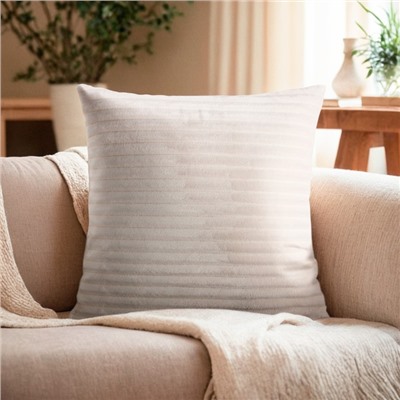 Наволочка декоративная «Этель», 40×40 см, велсофт, белая