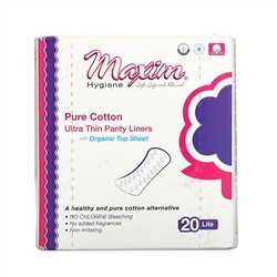Maxim Hygiene Products, Pure Cotton, Ultra Thin Panty Liners, Lite, 20 Liners