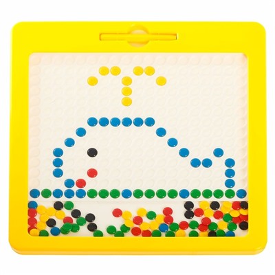 Магнитный планшет для рисования «Пуговки», большой, 10 трафаретов, 266 ячеек, 126 пуговок