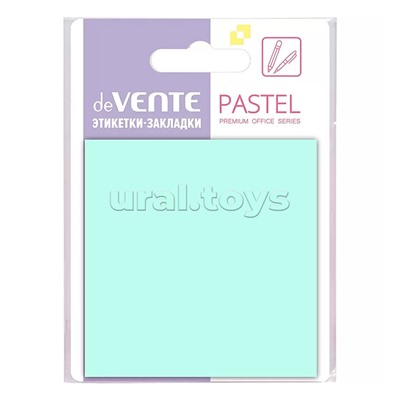 Самоклеящиеся этикетки-закладки "Pastel" пластиковые прозрачные, 76x76 мм, изумрудные