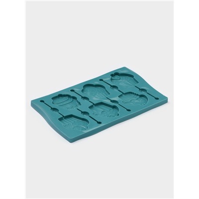 Форма для леденцов Доляна «Капкейк», силикон, 27.5×16.5 см, 6 ячеек (6×7 см), с палочками, МИКС