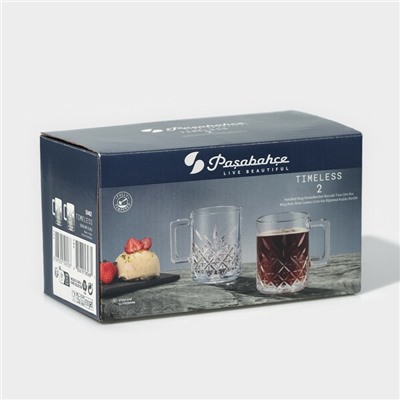 Набор кружек Paşabahçe Timeless, 250 мл, 2 шт., стекло, прозрачные