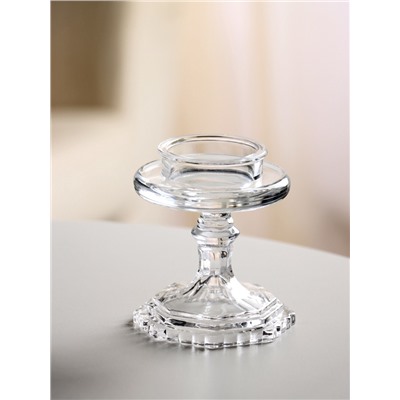 Стеклянный подсвечник на 1 свечу «Бокал на ножке», прозрачный, 18×8.5×5 см