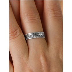 Кольцо из чернёного серебра - Молитва водителя 925 пробы К-116