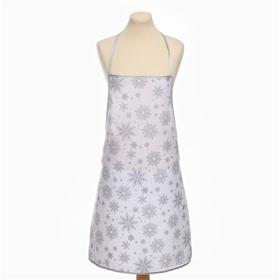 Фартук Доляна Снежинки серебро 70×80 см, 100% п/э