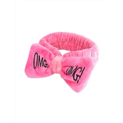 “‣”  COSMETIC BANDAGE - ПОВЯЗКА ДЛЯ ВОЛОС С НАДПИСЬЮ OMG РОЗОВАЯ, 1 ШТ.