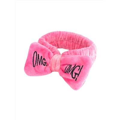 “‣”  COSMETIC BANDAGE - ПОВЯЗКА ДЛЯ ВОЛОС С НАДПИСЬЮ OMG РОЗОВАЯ, 1 ШТ.