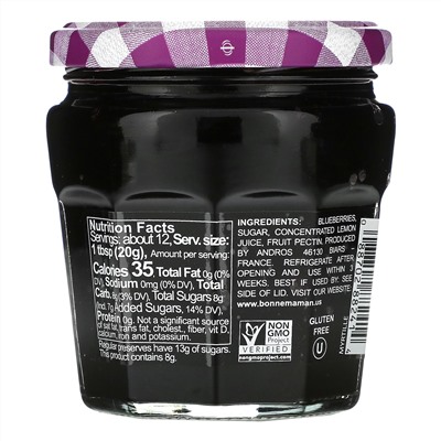 Bonne Maman, Intense Blueberry Fruit Spread, 8.2 oz (235 g)