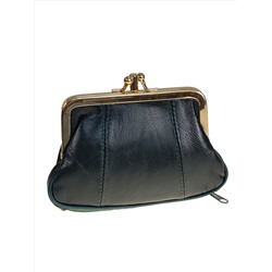 Женский кошелёк  из натуральной кожи, цвет темно зеленый