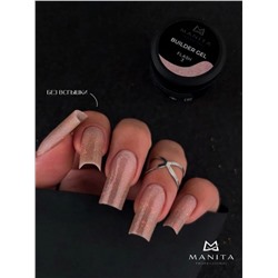 MANITA Гель моделирующий для ногтей с хлопьями юки / Builder Gel Flash №03, 15 мл 28220