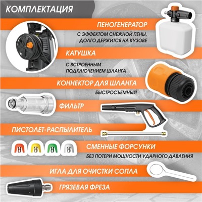 Мойка высокого давления Bort KEX-2700-R, 2500 Вт, 190 бар, 480 л/час