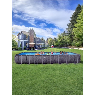 Бассейн каркасный Power Steel, 956×488×132 см, фильтр-насос, лестница, тент, прямоугольный, 561KJ Bestway