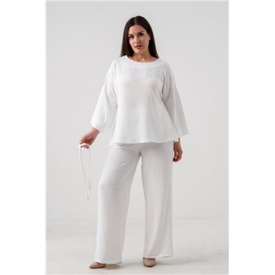 Костюм женский брючный сингапур 52453 (Белый)