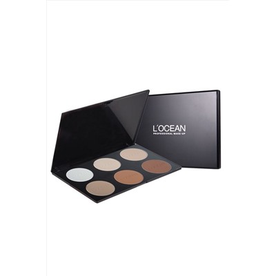 L’ocean Профессиональная палетка пудры 6 оттенков / Hole Cake Powder, 10 г x 6 KRISTALLER, 1110046
