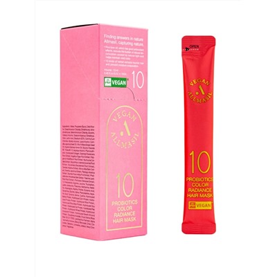ALLMASIL - МАСКА ДЛЯ ОКРАШЕННЫХ ВОЛОС 10 PROBIOTICS COLOR RADIANCE HAIR MASK STICK POUCH, 12 МЛ * 10 ШТ
