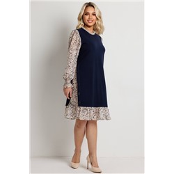 Платье женское  6165/04/Синий, бежевый