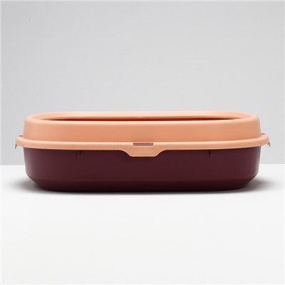 Туалет с бортом 40×34×11 см, бордовый