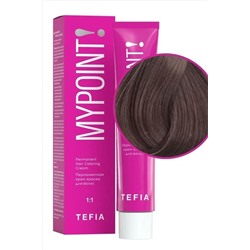 TEFIA Mypoint 6.87 Перманентная крем-краска для волос / Темный блондин коричнево-фиолетовый, 60 мл KRISTALLER, 1114494