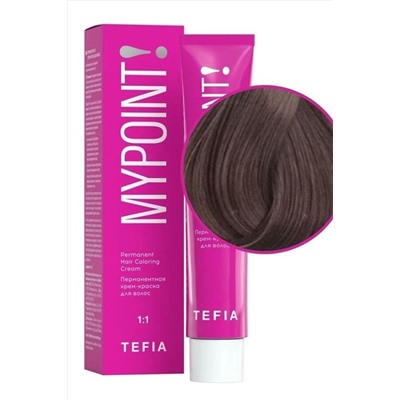TEFIA Mypoint 6.87 Перманентная крем-краска для волос / Темный блондин коричнево-фиолетовый, 60 мл KRISTALLER, 1114494