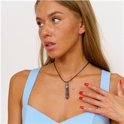 Кулон со шнурком из натурального камня горный Аметист, 1048, арт.218.223