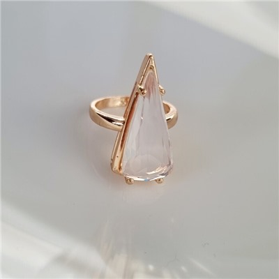 Кольцо 20 р бижутерия коллекция "Дубай", покрытие позолота, вставка: фианит, цвет: прозрачный, арт.414.154-20