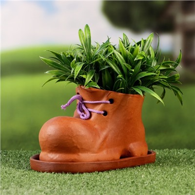 Декоративное кашпо «Башмак», 17×10×10 см, керамическое