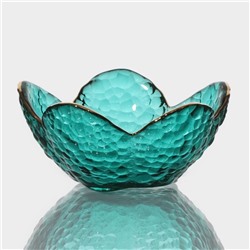 Салатник «Цветок», 60 мл, 9×4 см, стекло, изумрудный