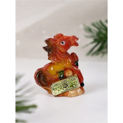 Фигурка Лошадь с деньгами 3х4 см / 8093 /уп 24/1200/ Символ года 2026