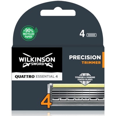 Кассеты для бритвы Schick (Wilkinson Sword) QUATTRO Titanium Precision Trimmer (4шт)