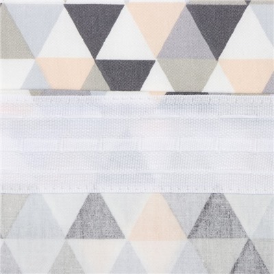 Шторы для кухни «Этель. Треугольники», 149×180 см - 2 шт., подхваты - 2 шт.