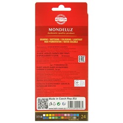 Карандаши цветные акварельные набор 24 цвета, Koh-I-Noor Mondeluz 3718