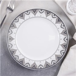Тарелка керамическая «Ишим», d=23 см, цвет серебряный
