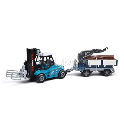 Машина "Погрузчик" с краном (свет, звук) в коробке