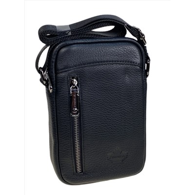 Сумка мужская из натуральной кожи, цвет черный