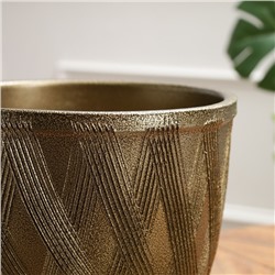 Горшок для цветов «Греция», керамический, с поддоном, 8 л, цвет тёмное золото